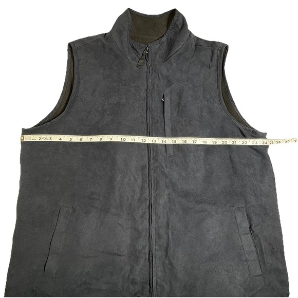 Weatherproof Vest Mens XL Black Suede/Fleece Reversible‎ Full Zip Polyester Dad - Picture 7 of 8